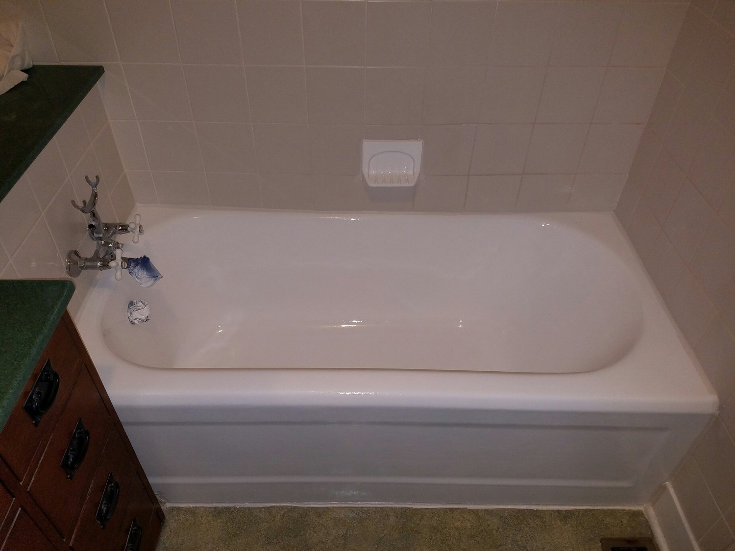 Steel bathtub resurfacing and repair work by The Refinish Pro